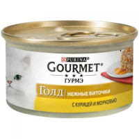 Gourmet Gold(ГурмеГолд).З куркою та морквою. "Ніжні биточки". Конс/кот 12х85г